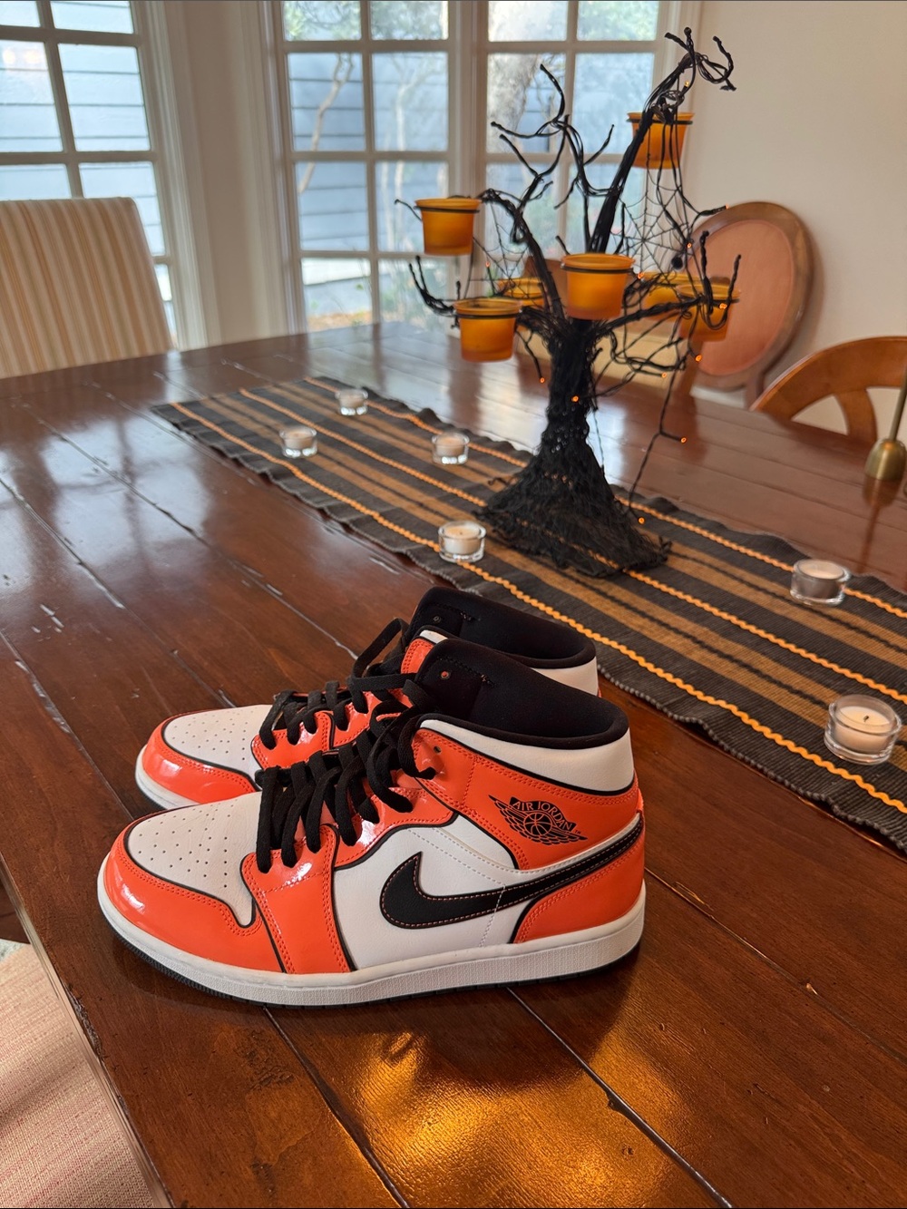 Nike Jordan Mid Orange/White/Black Sneakers
